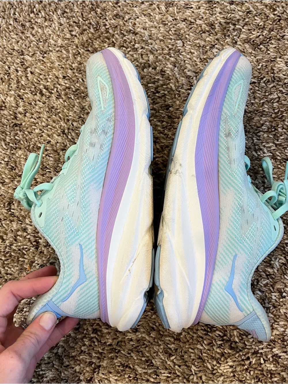Hoka One One HOKA Clifton 9 Sunlit Ocean Lilac Mist Size 7B Running Walking - Picture 5 of 7